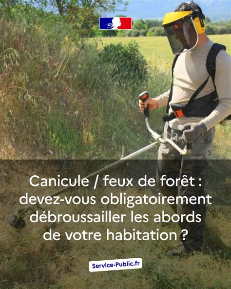 Schéma illustrant la zone de débroussaillement obligatoire autour d'une habitation