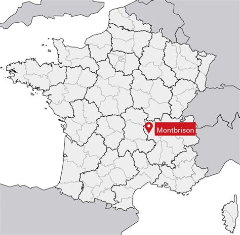Carte de la région de Montbrison avec des points indiquant les artisans