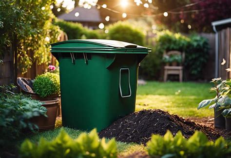Photo d'un composteur poubelle placé au soleil