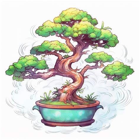 Illustration d'un bonsaï majestueux dans un pot élégant