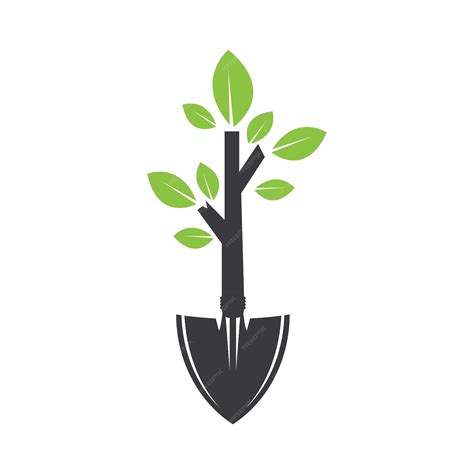 Logo stylisé d'une entreprise de jardinage avec des feuilles vertes