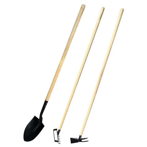 Outils essentiels pour l'installation d'une bordure de jardin : pelle, bêche, niveau à bulle, piquets et corde