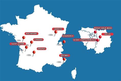 Carte des centres de formation et pôles de tutorat