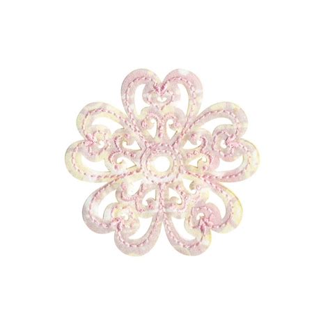 Duo de boutons tissu arabesque rose et écru