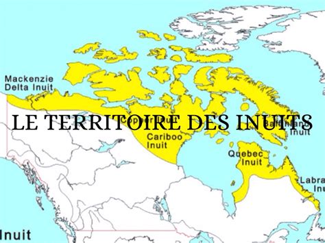 Carte de l'Arctique montrant les territoires traditionnels inuits