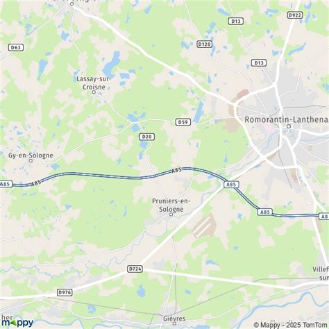 Plan d'accès à la Z.A.C. Patureau de la Grange à Pruniers-en-Sologne