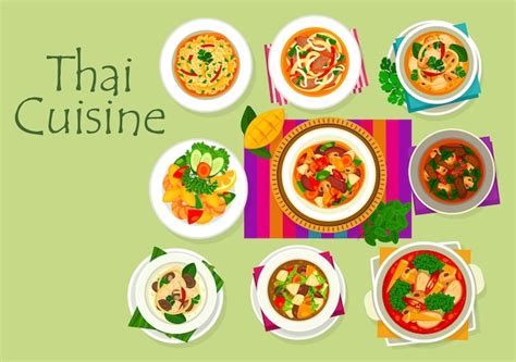 Cuisine thaïlandaise colorée avec riz, curry et légumes