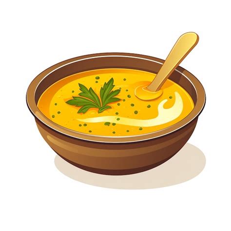 Schéma illustrant le dressage d'un bol de soupe avec crème et huile d'olive