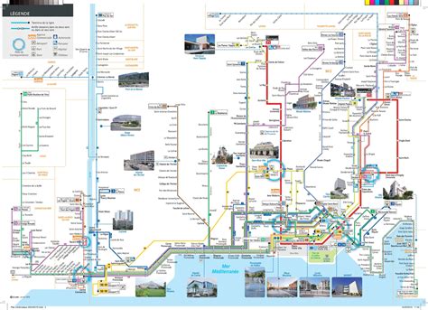 Carte des transports en commun de Nice mettant en évidence l'emplacement de l'hôtel et les arrêts de tramway/bus à proximité