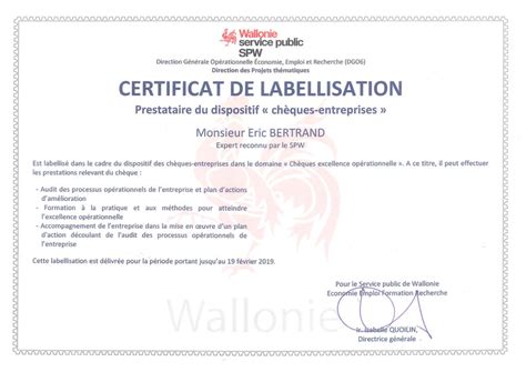 Certificat de labellisation HVE et AB