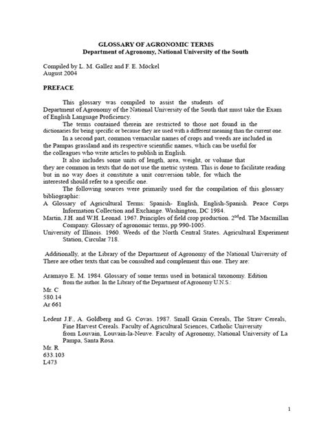 Glossary of agricultural terms