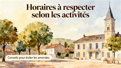 Panneau d'information municipal sur les horaires de bruit