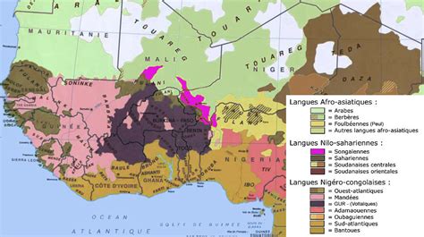 Carte des groupes ethniques en Afrique de l'Ouest