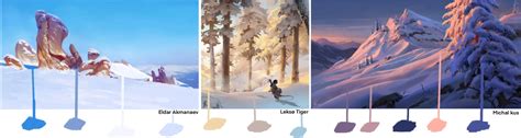 Palette de couleurs de la neige
