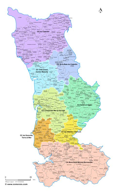 Carte des intercommunalités de la Manche participant à l'opération de commande groupée