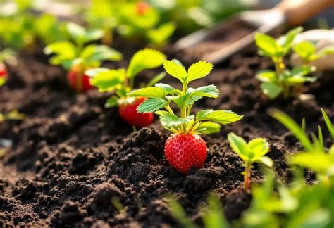 Fraisiers en pleine croissance