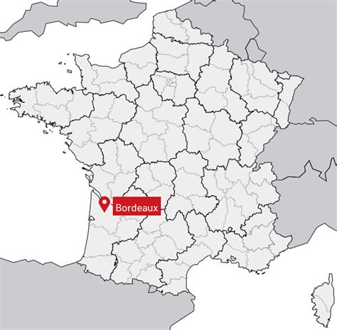 Carte de la région de Bordeaux montrant la localisation de la ferme de Macau et du restaurant en centre-ville