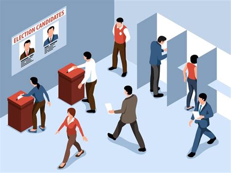 illustration d'une foule de citoyens votant