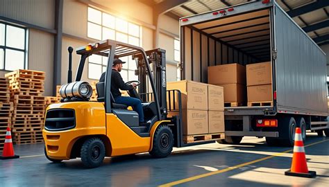 Camion avec hayon et transpalette livrant des big bags