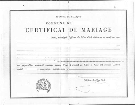 Certificat de mariage début XXe siècle