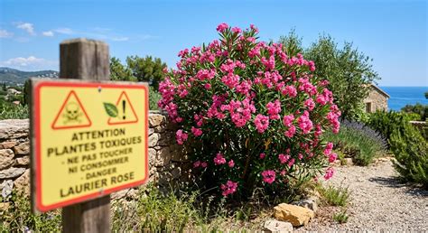 Panneau d'avertissement toxicité laurier rose