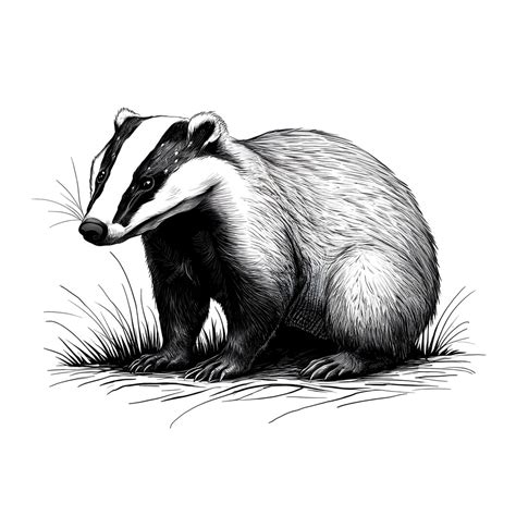 Dessin ou illustration montrant un blaireau européen dans un environnement de jardin, soulignant ses activités de fouissage
