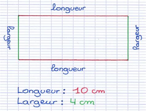 Dessin d'un rectangle avec longueur 8cm et largeur 6cm