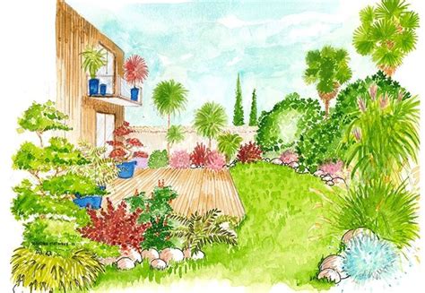 Illustration d'un jardin luxuriant avec des plantes saines
