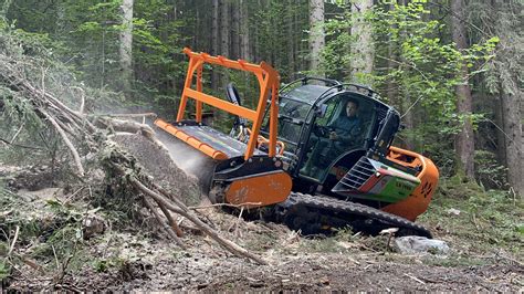 Broyeur forestier en action dans une forêt du Diois