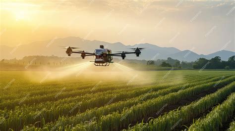 Drone agricole pulvérisant un champ