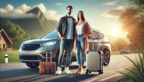 Voiture de location sur une route côtière de Moorea