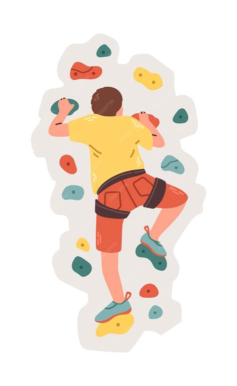 Grimpeur sur un mur d'escalade
