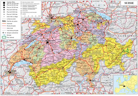 Carte de la Suisse indiquant les zones agricoles et les principaux cantons producteurs de pommes de terre
