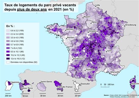 Carte de France: Logements vacants par région