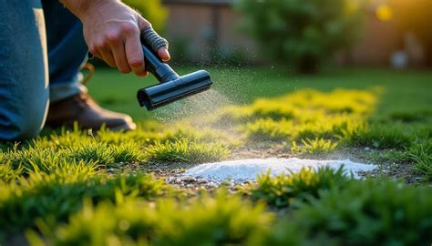 Application de sulfate de fer sur pelouse