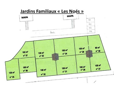 Plan des jardins familiaux de Puteaux