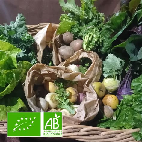 Panier de légumes bio issu de la permaculture de La Canopée, prêt pour l'AMAP