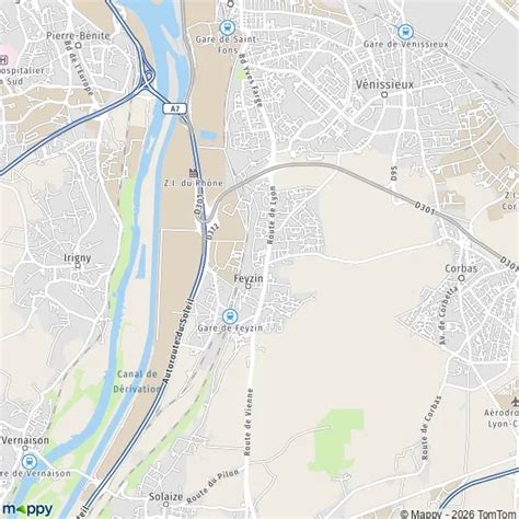 Carte de Feyzin mettant en évidence le quartier des Figuières