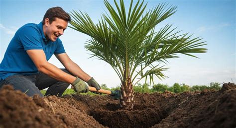 Schéma de plantation d'un palmier en pleine terre