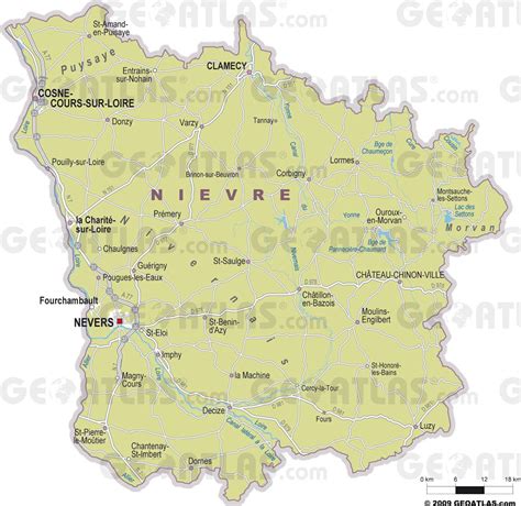 carte de la Nièvre situant Billy-Chevannes