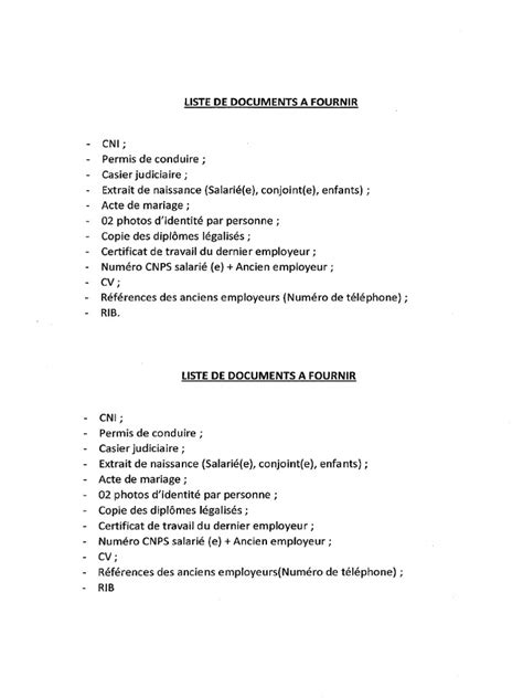 Liste des documents à transmettre par le tuteur