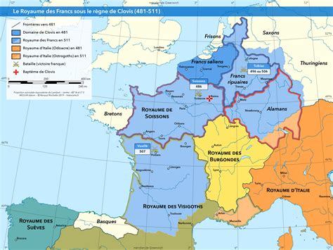 Carte du royaume franc sous Clovis