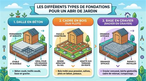 Types de fondations pour abri de jardin
