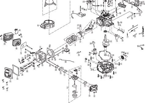 Diagramme des pièces d'usure courantes sur une motobineuse
