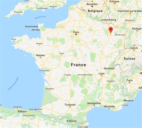 Carte de Nancy avec l'emplacement de Citroën Bonsecours