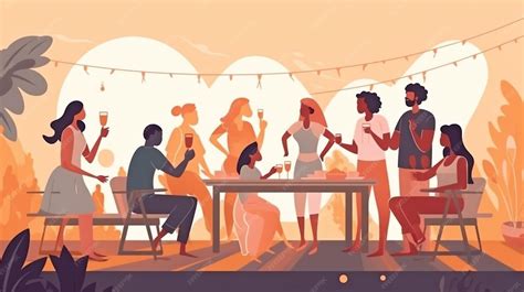 Illustration d'une communauté de femmes partageant un moment de détente