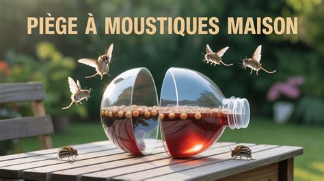 Image d'un piège à moustiques DIY à base de bouteille en plastique, sucre et levure