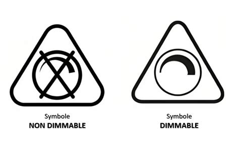 Symbole d'une ampoule dimmable