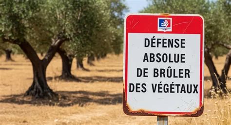 Panneau d'interdiction de brûler les déchets végétaux