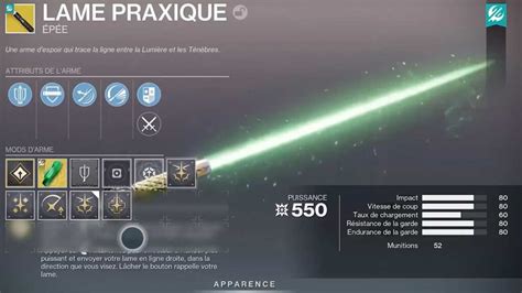 Détail de la Lame Praxique avec les différents cristaux et couleurs de lame